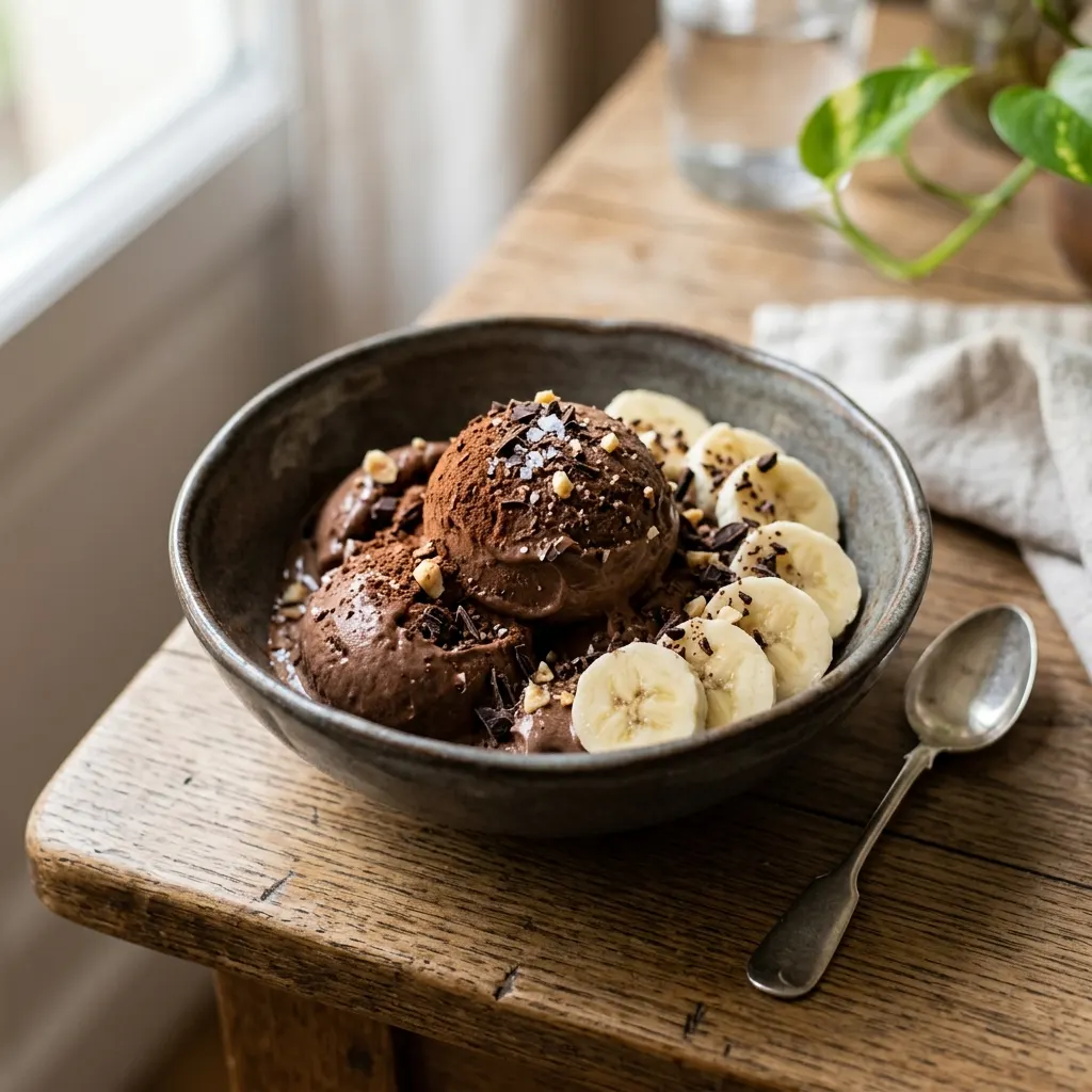 Glace minute banane-cacao