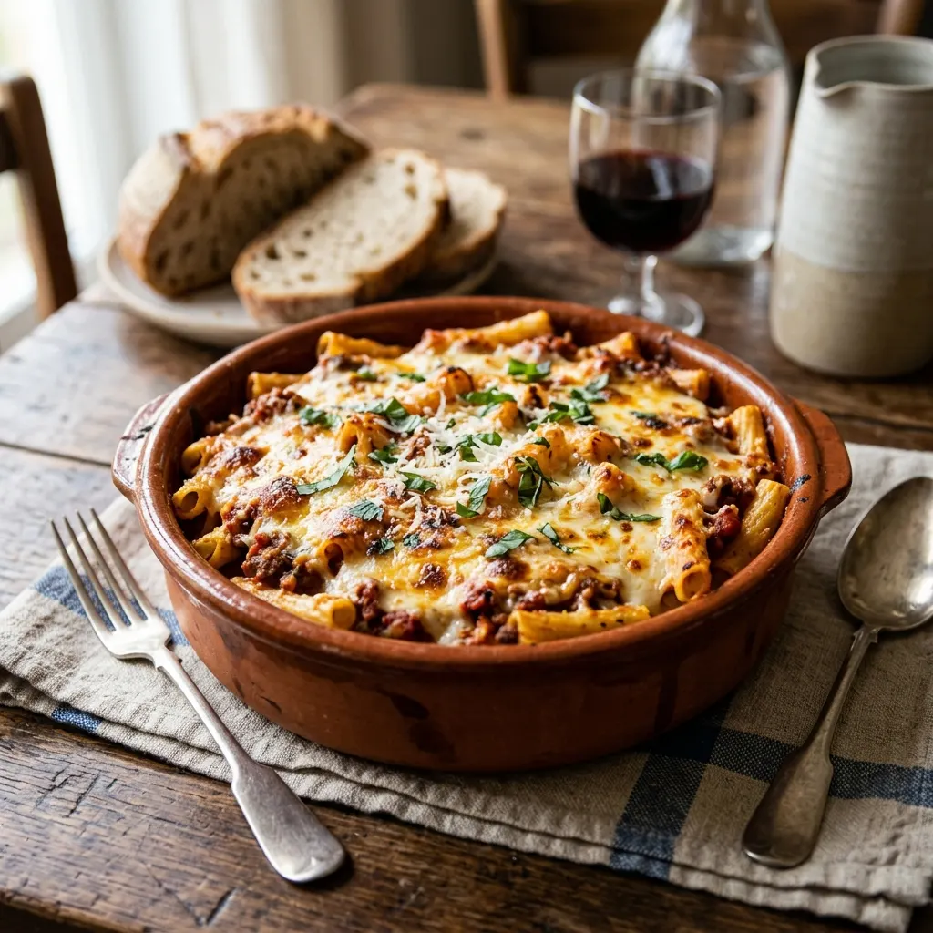 Ziti al forno — gratin de pâtes napolitain