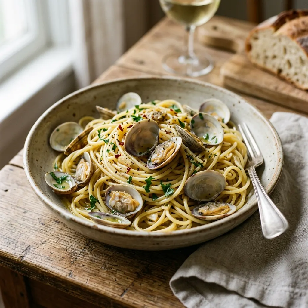 Spaghetti alle vongole (spaghetti aux palourdes)