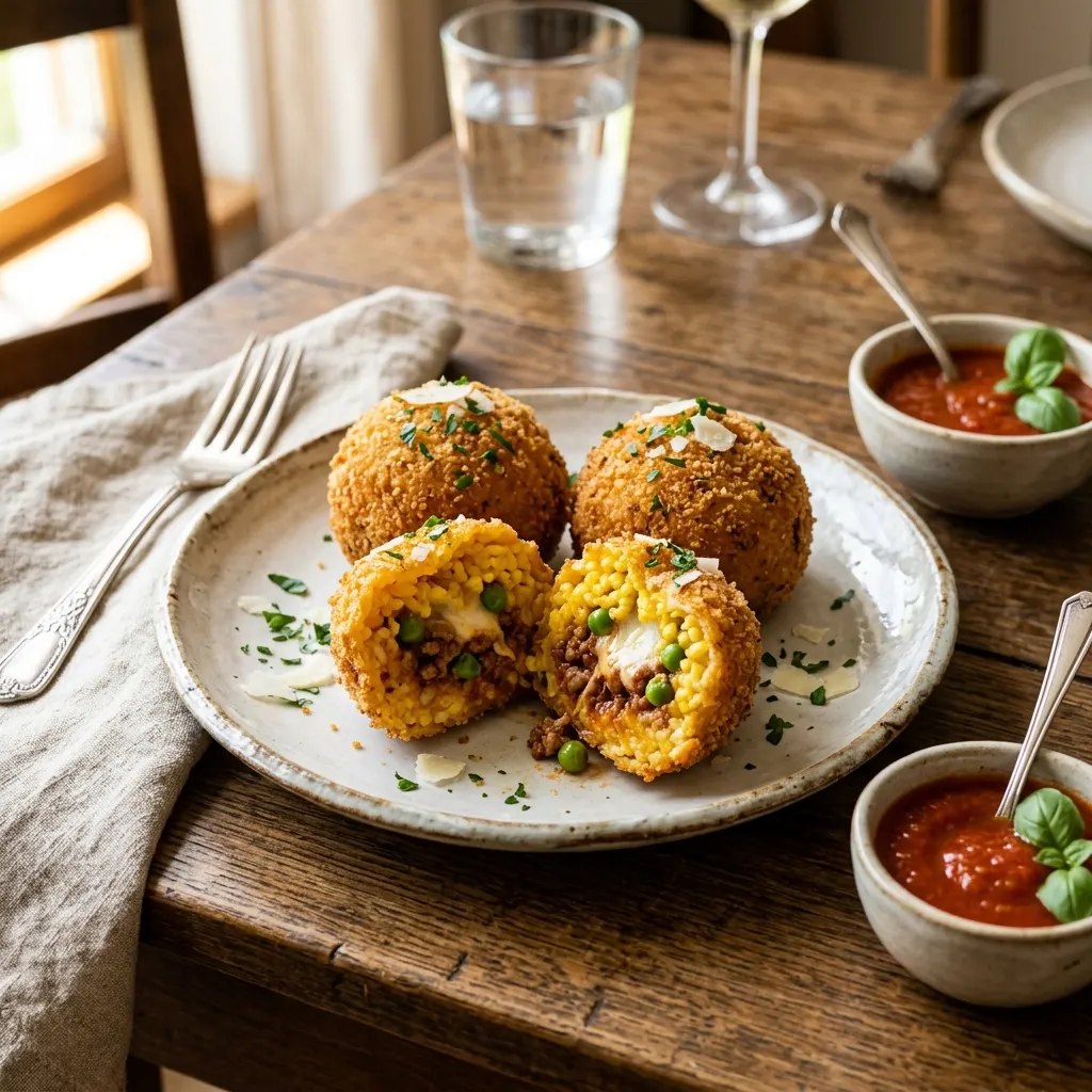 Arancini (boulettes de riz frites siciliennes)