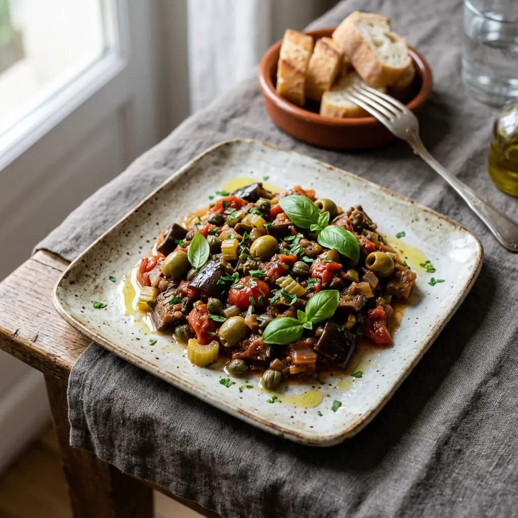 Caponata (aubergines siciliennes à l'aigre-doux)
