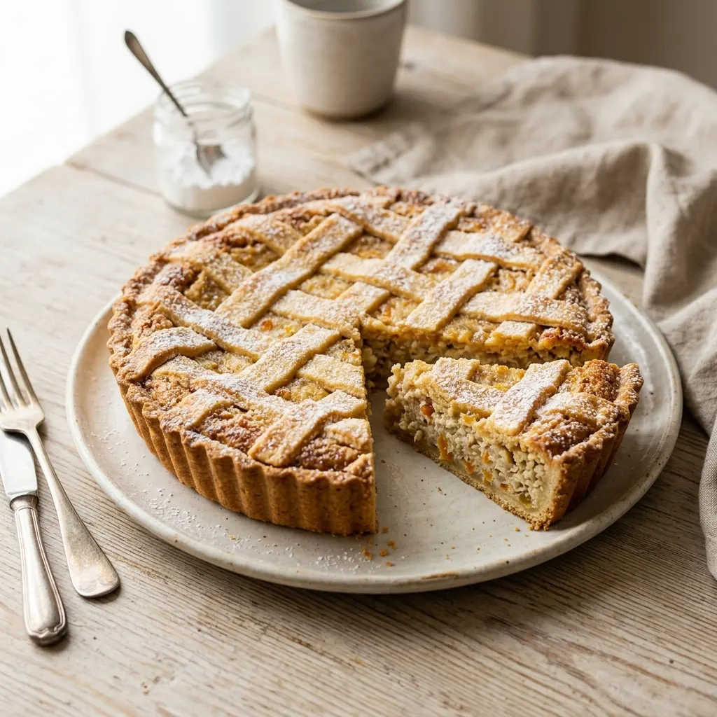 Pastiera napoletana (tarte napolitaine au blé, à la ricotta et à la fleur d'oranger)