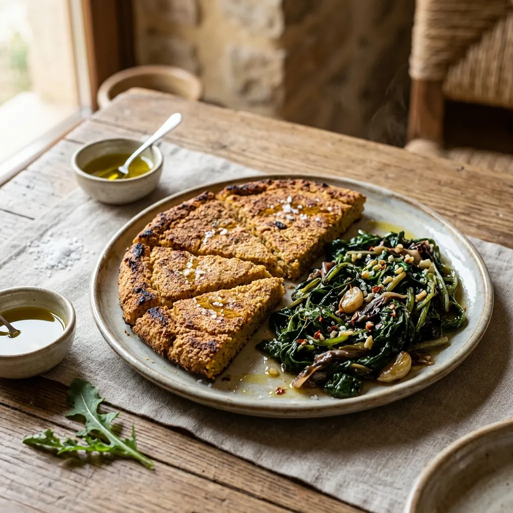 Pizza e minestra (galette de maïs et verdure amère du Molise)