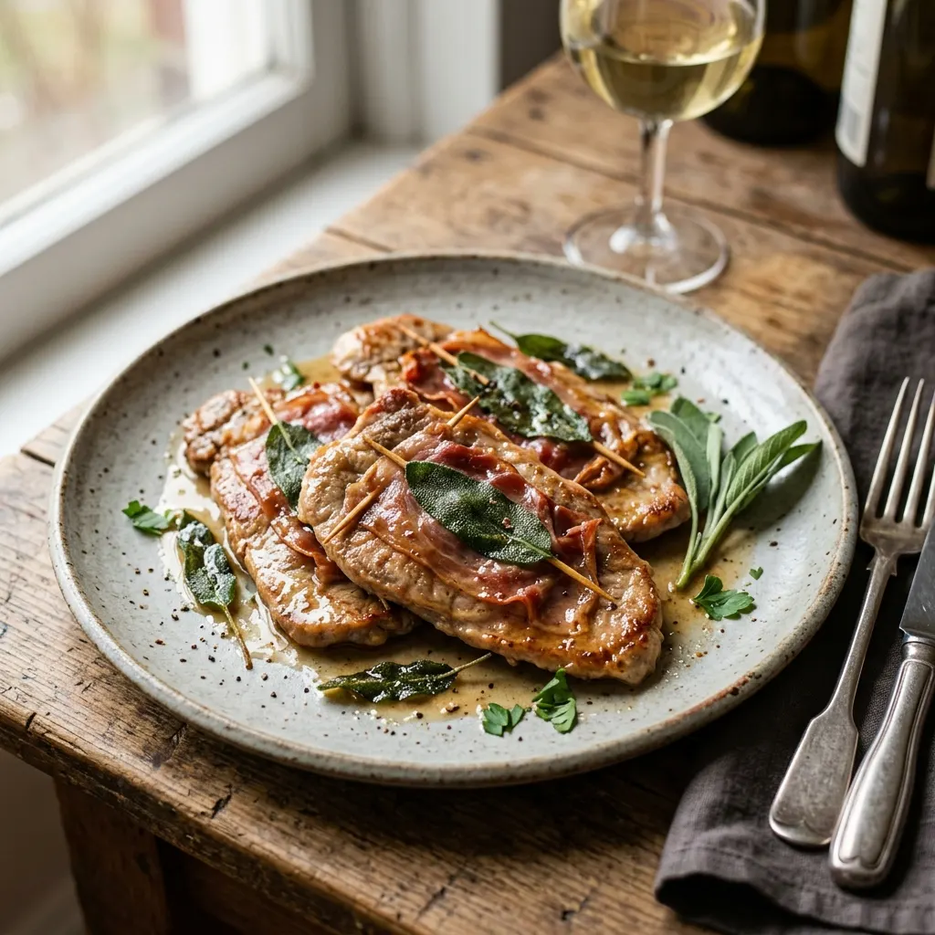 Saltimbocca alla romana (escalopes de veau au jambon cru et à la sauge)