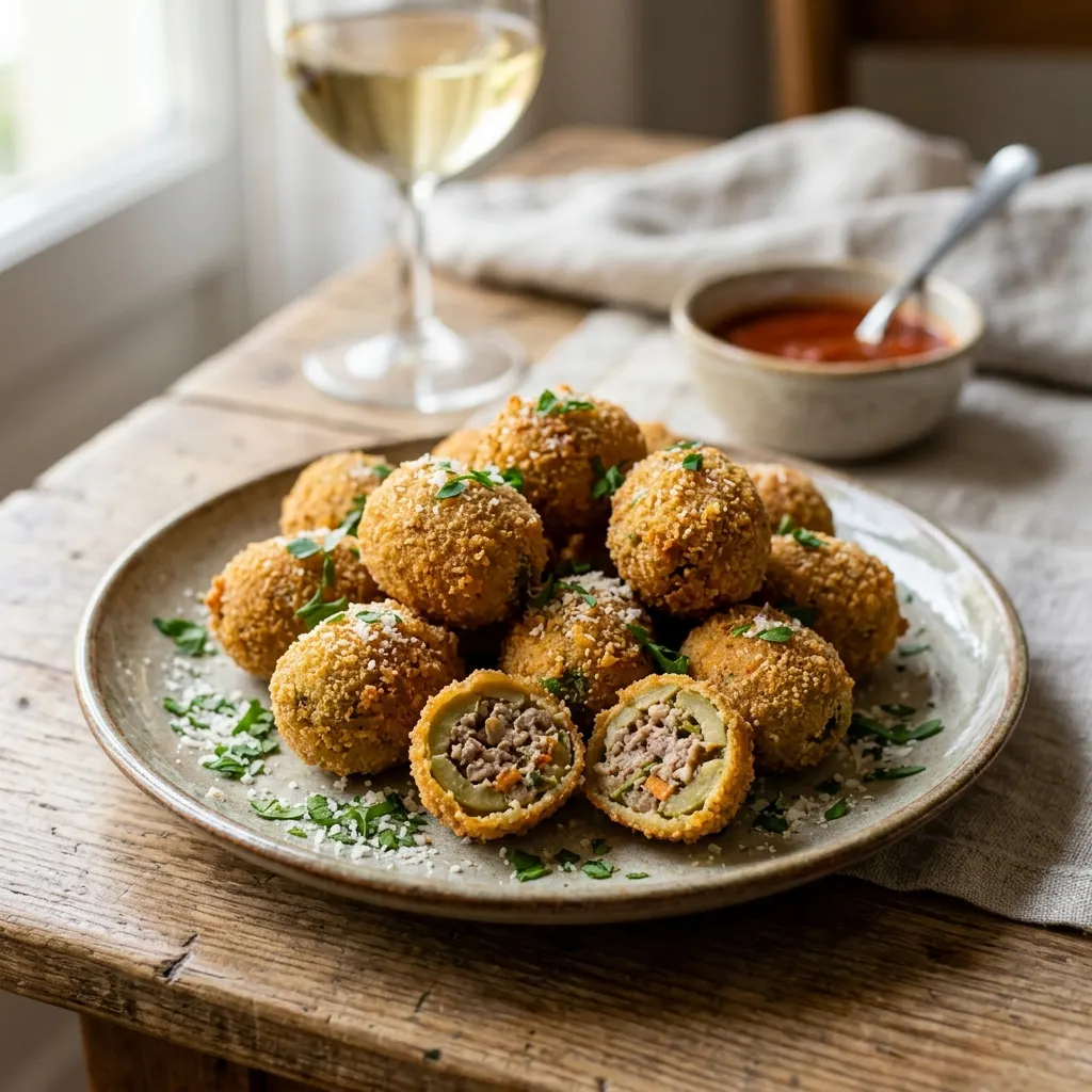 Olive all'ascolana (olives farcies et frites des Marches)