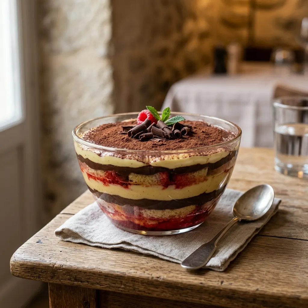 Zuppa inglese (dessert émilien à la crème et à l'alkermes)