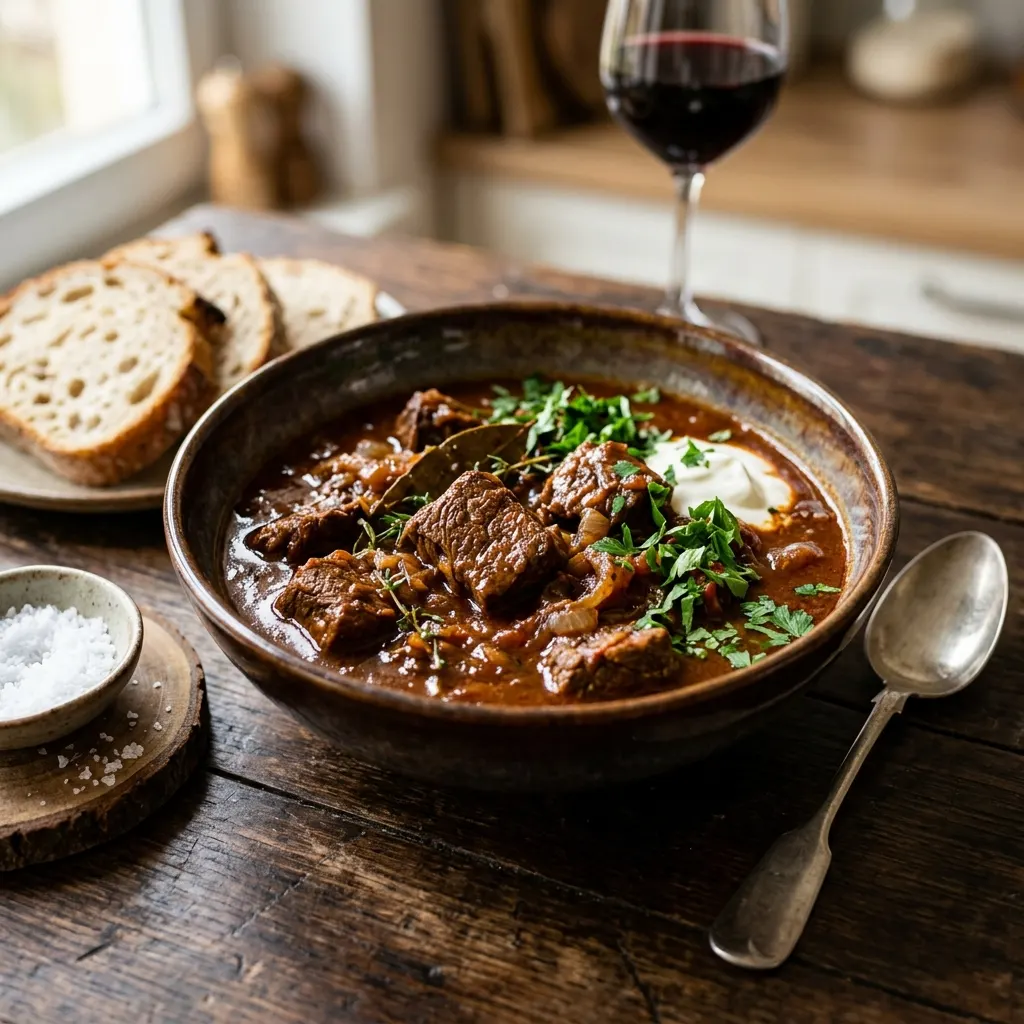 Gulasch triestino (goulasch de bœuf de Trieste)