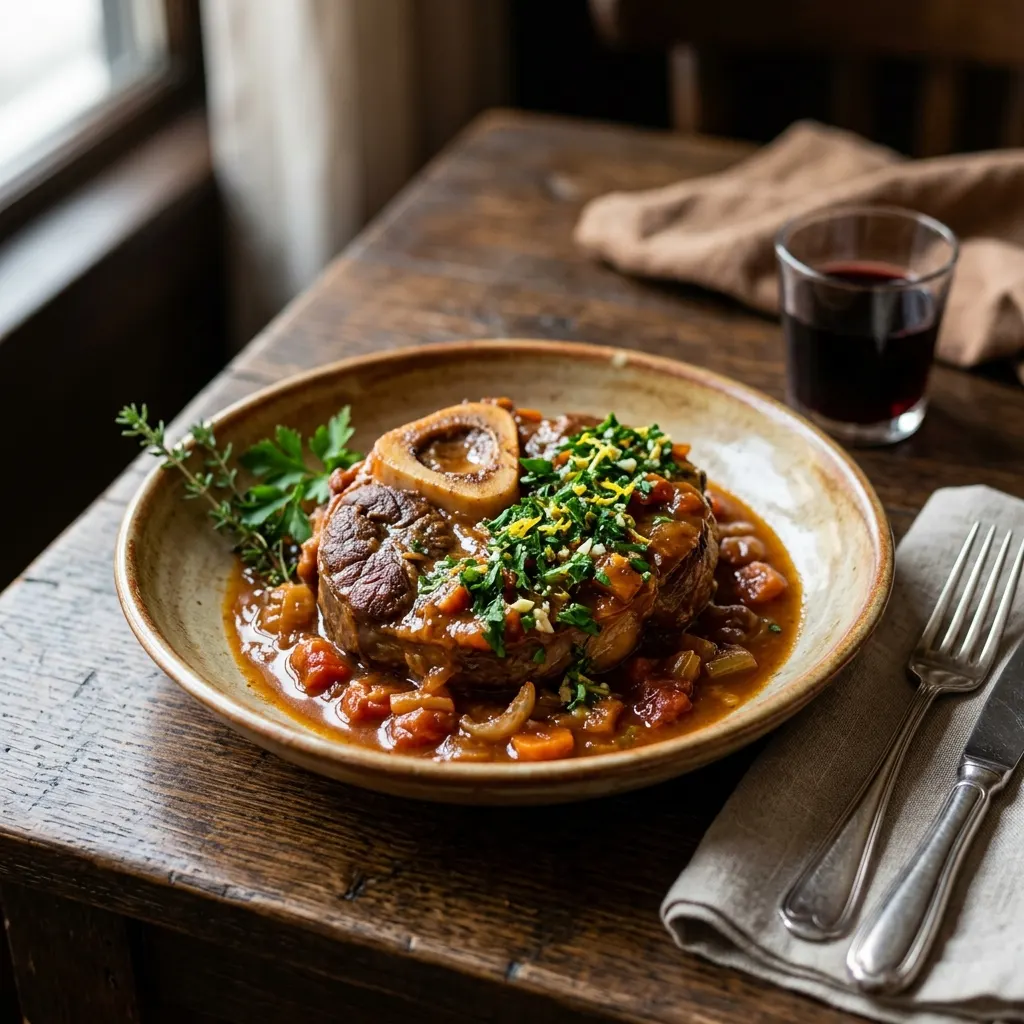 Ossobuco alla milanese (jarret de veau braisé et gremolata)