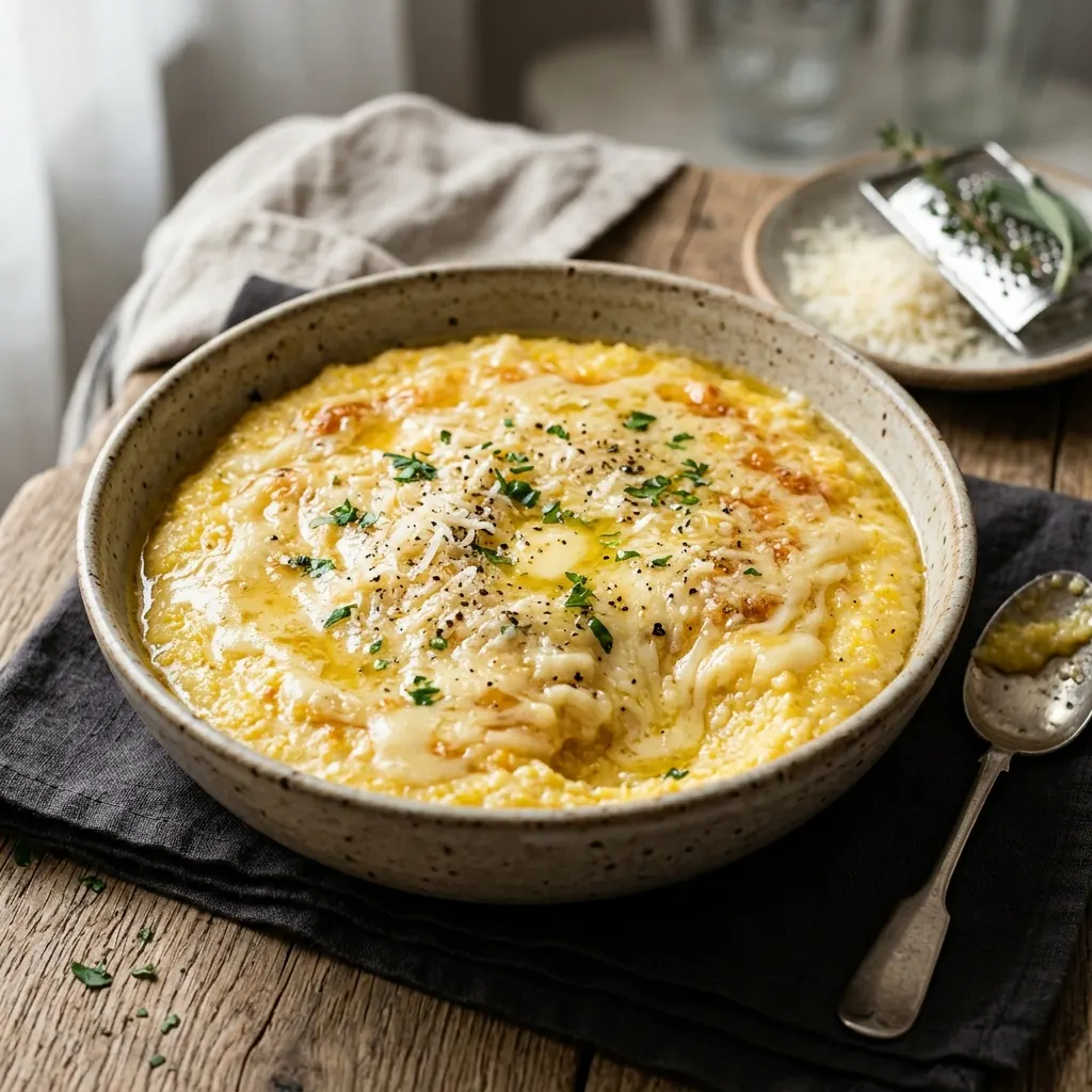 Polenta concia (polenta à la fontine et au beurre)