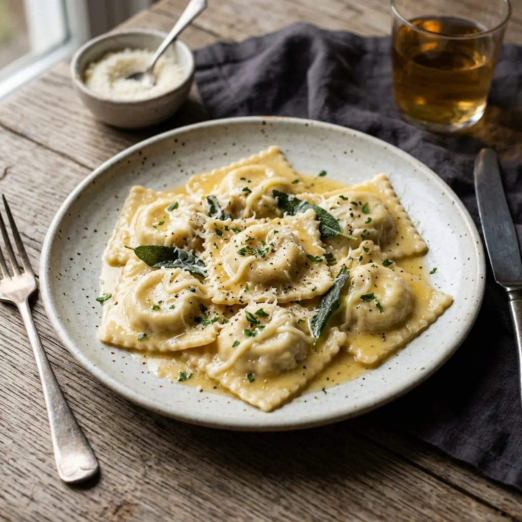 Ravioli scapolesi (raviolis de Scapoli à la ricotta et à la scamorza)