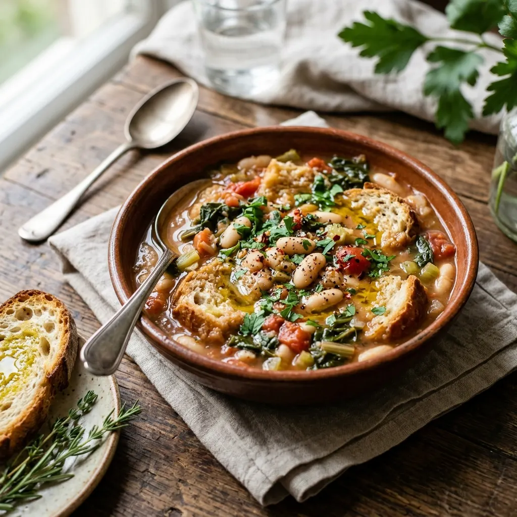Pane mollo (soupe ciociara de pain rassis, de haricots et de légumes)