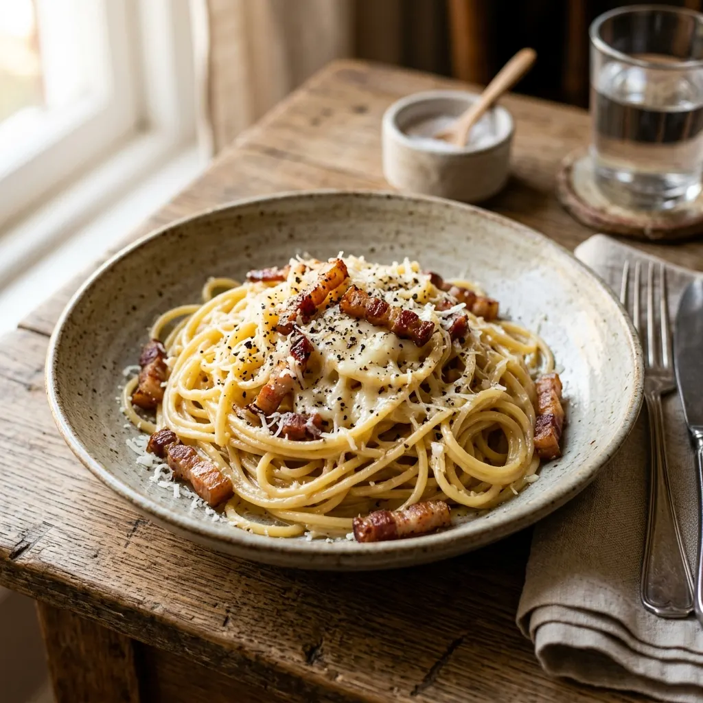 Spaghetti alla gricia (spaghetti au guanciale et au pecorino)