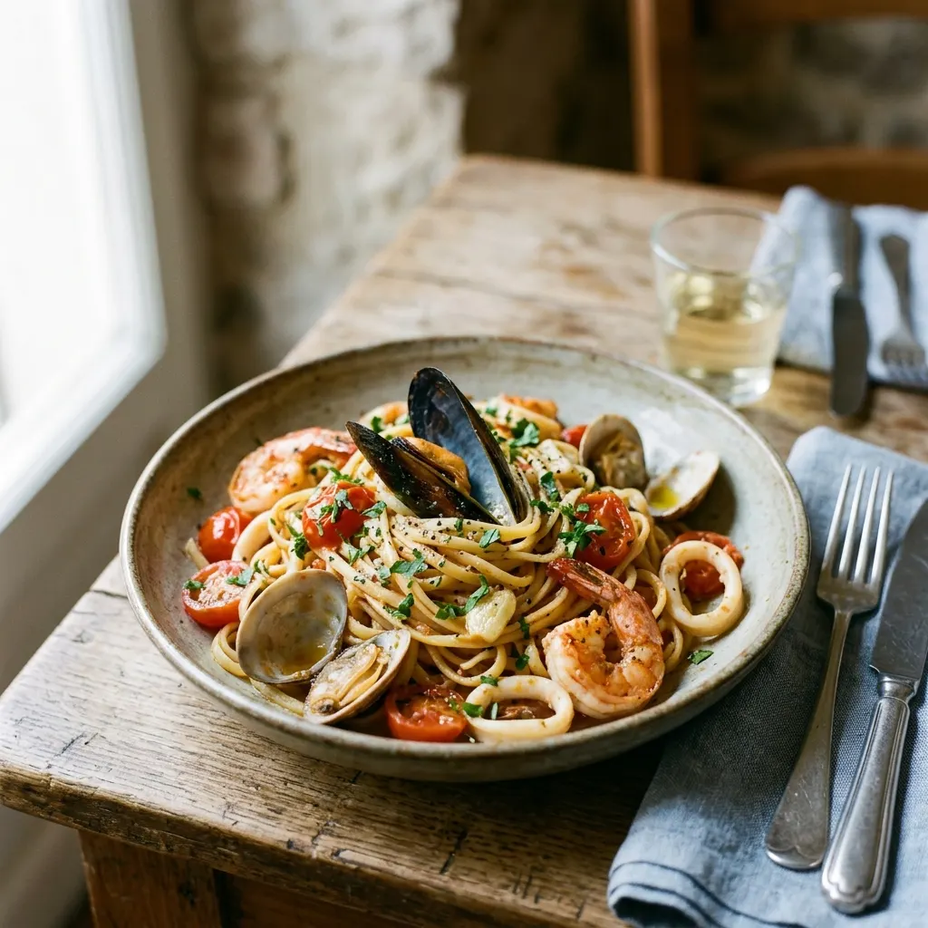 Linguine allo scoglio (linguine aux fruits de mer)