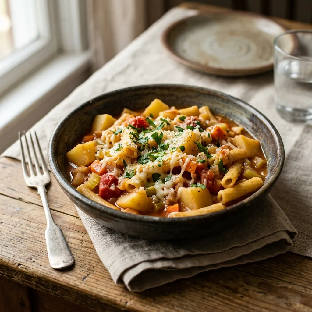 Pasta e patate (pâtes aux pommes de terre à la napolitaine)