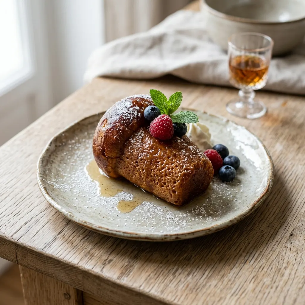 Babà napoletano (baba napolitain imbibé au rhum)