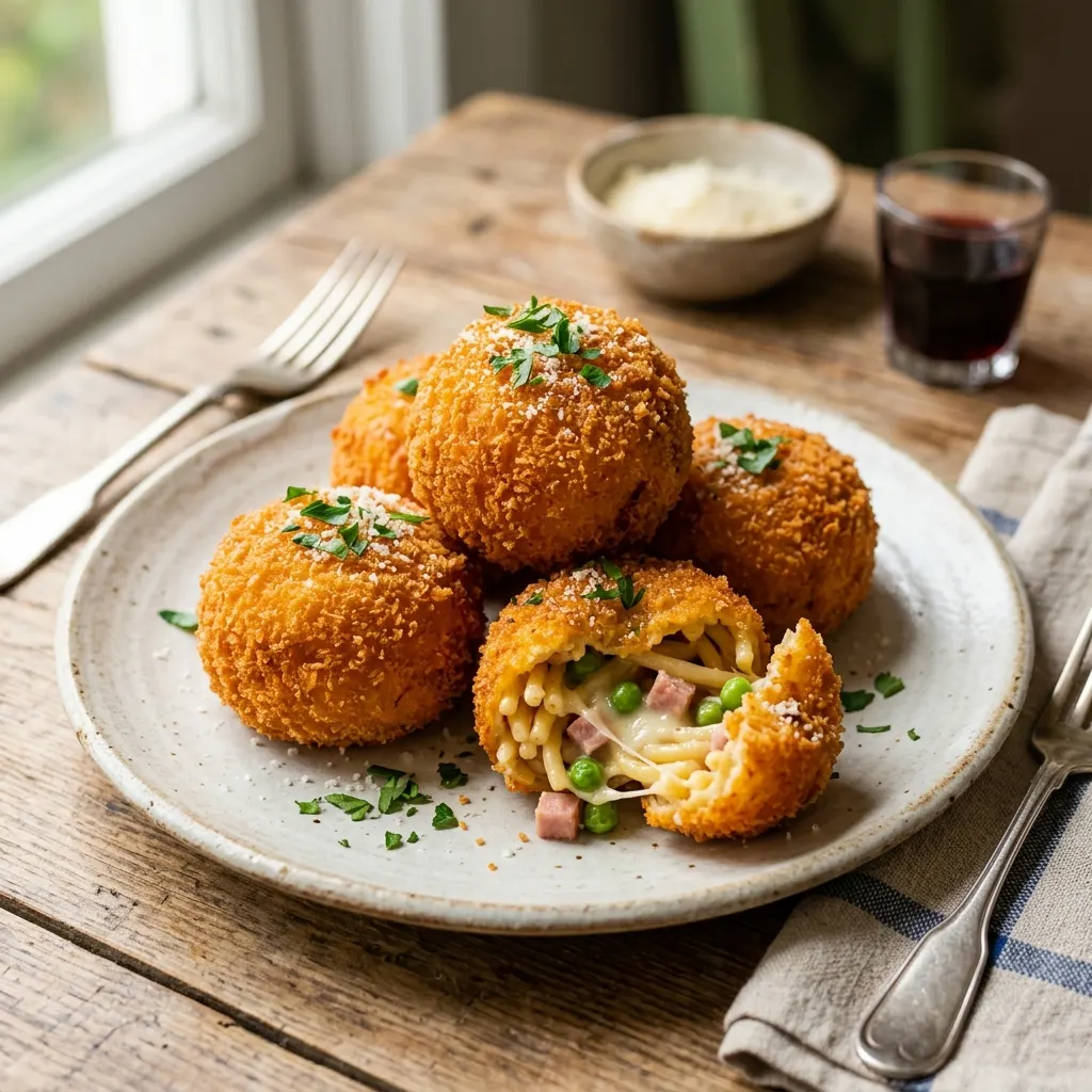 Frittatine di pasta (croquettes napolitaines de bucatini à la béchamel)