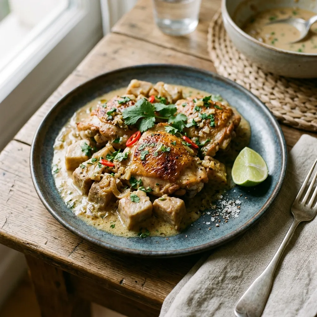 Poulet et taro au four à la wallisienne