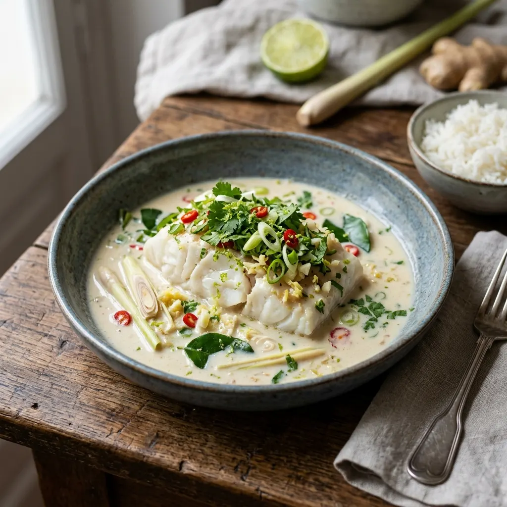 Poisson à la citronnelle et au lait de coco