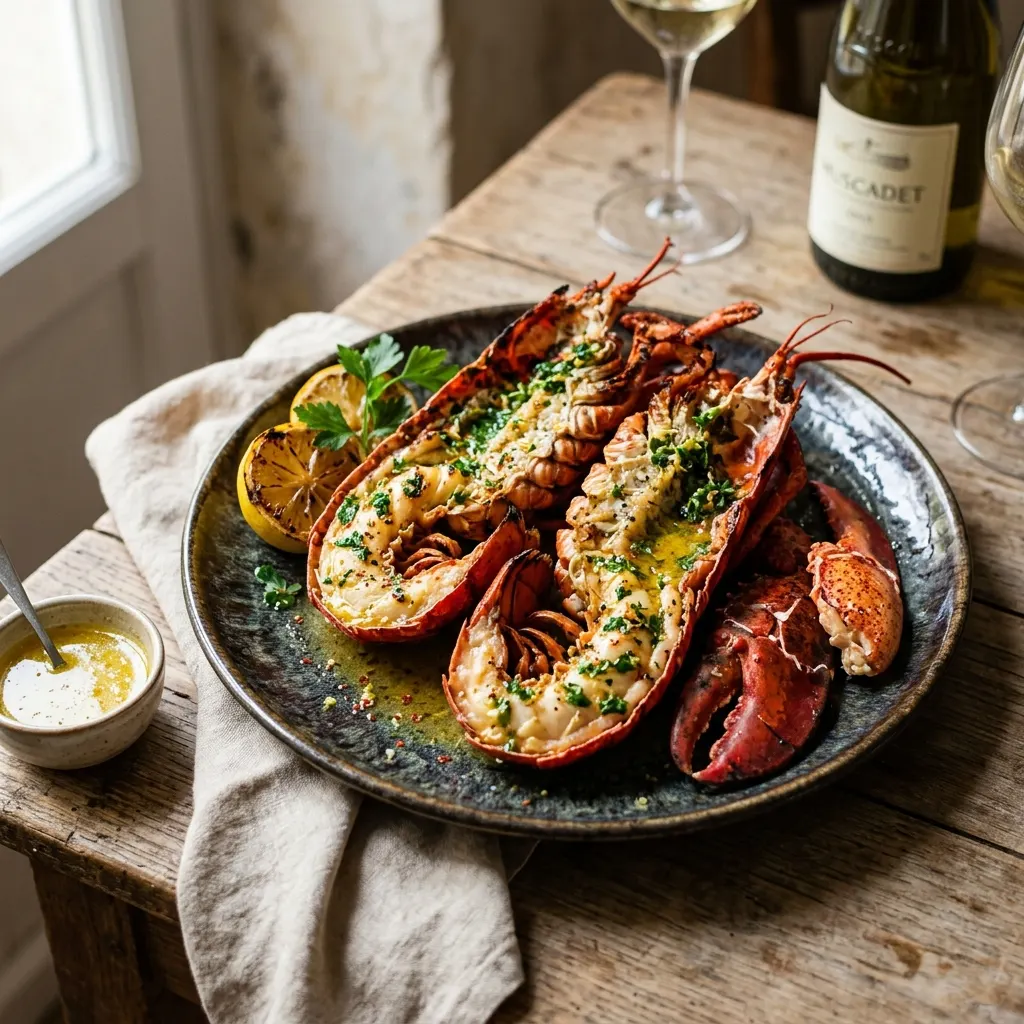 Homard grillé au beurre citronné