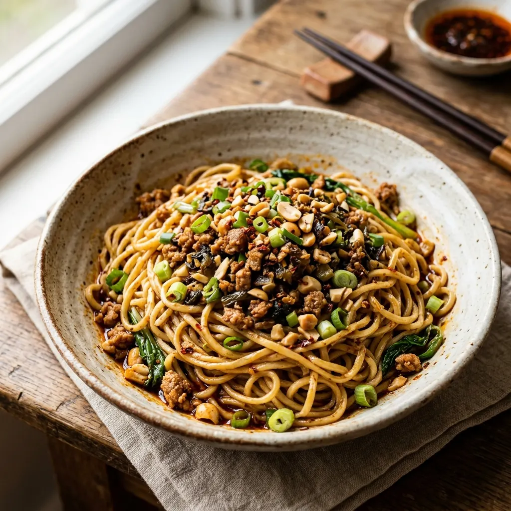 Yibin ran mian (nouilles sèches de Yibin au ya cai)