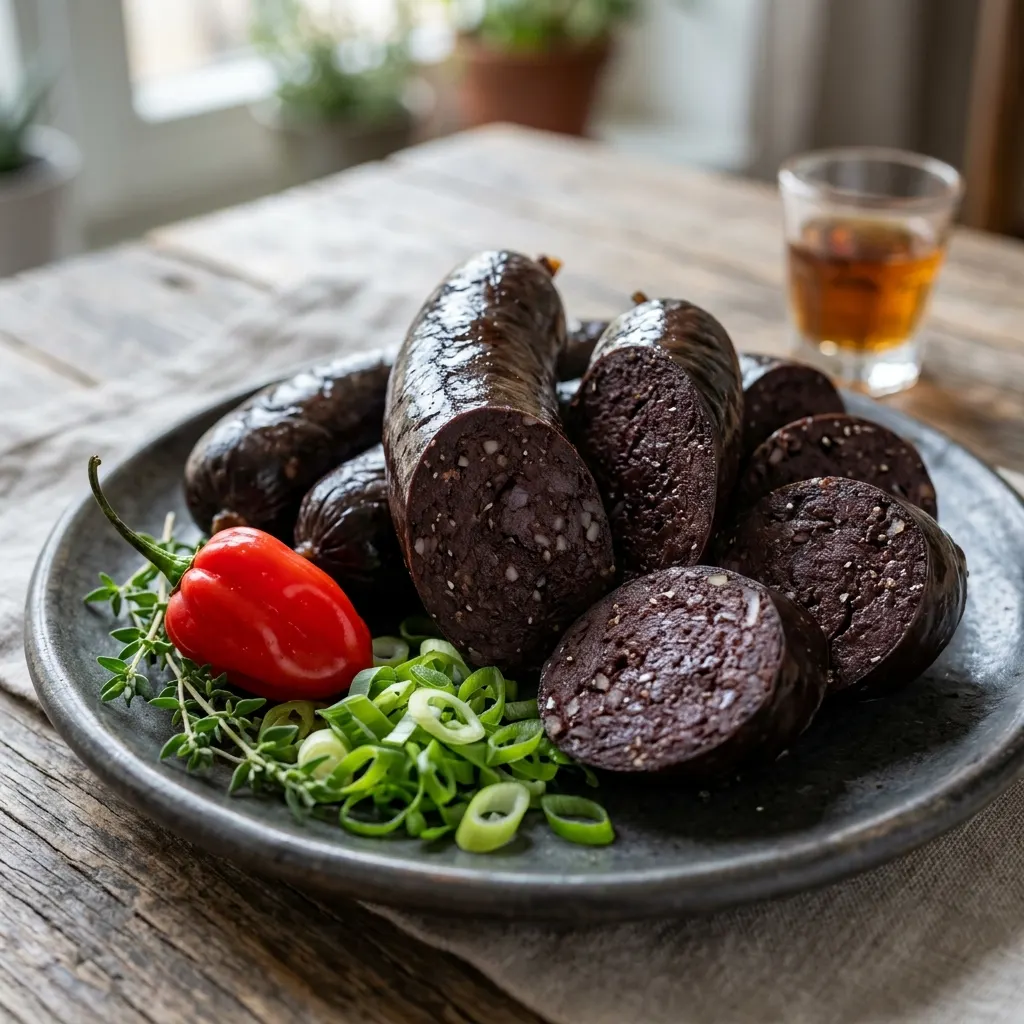 Boudin créole (boudin noir antillais au piment et au bois d'Inde)