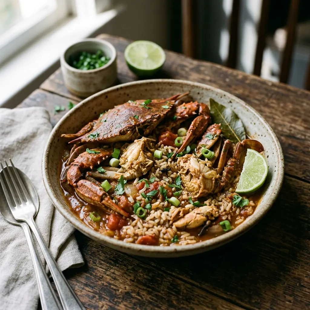 Matoutou de crabe (crabes mijotés au riz créole)