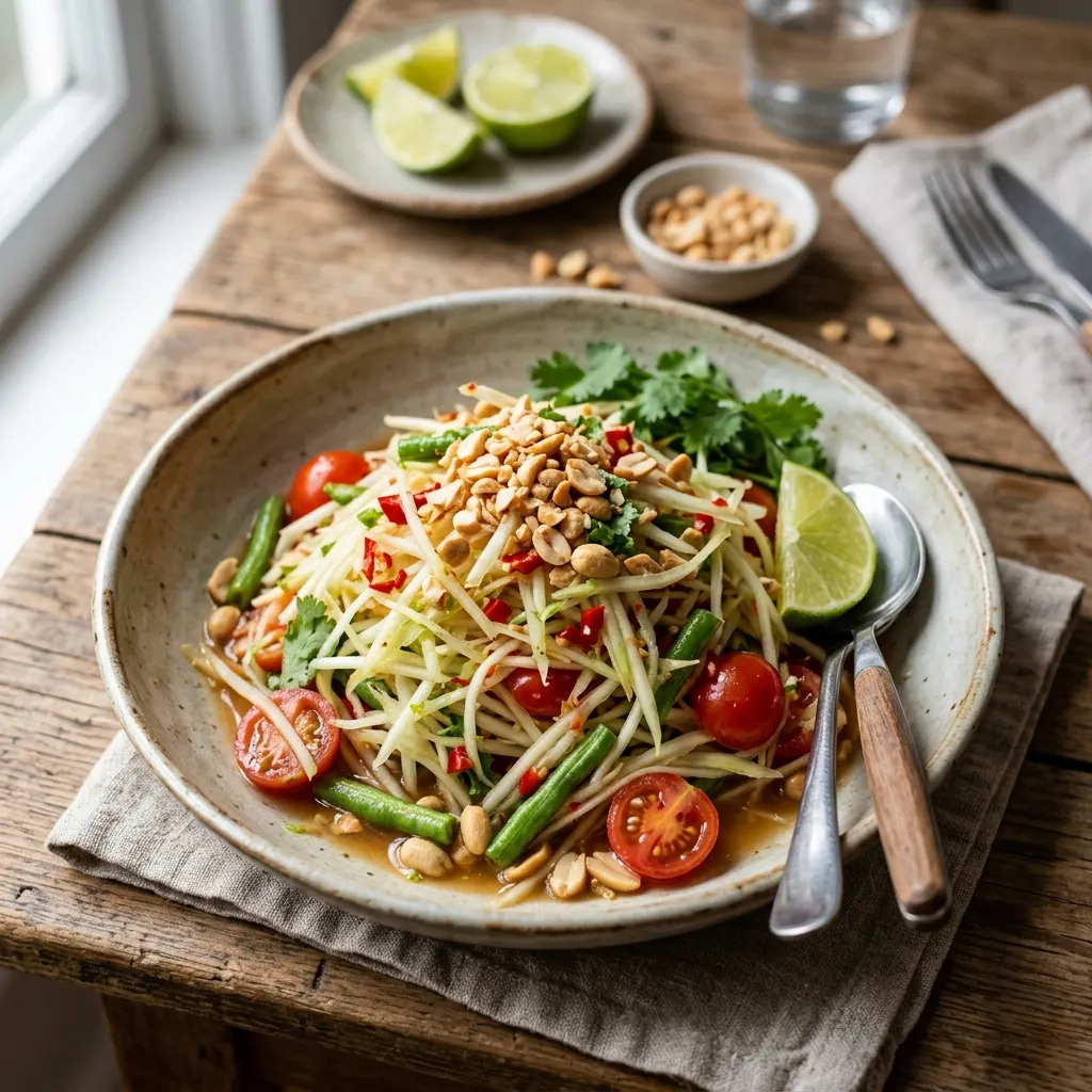 Som tam (salade de papaye verte pilée)