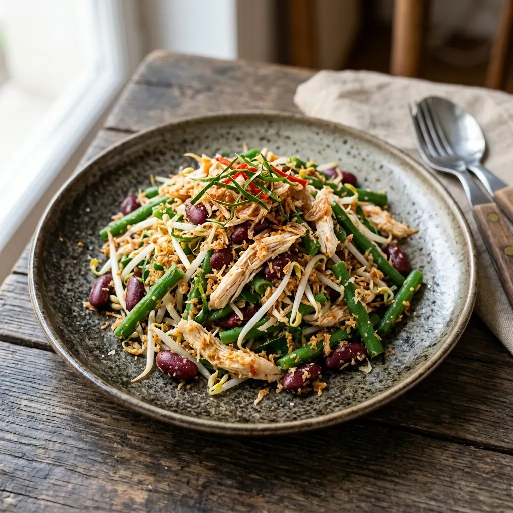 Sayur urab (salade de légumes à la noix de coco râpée)