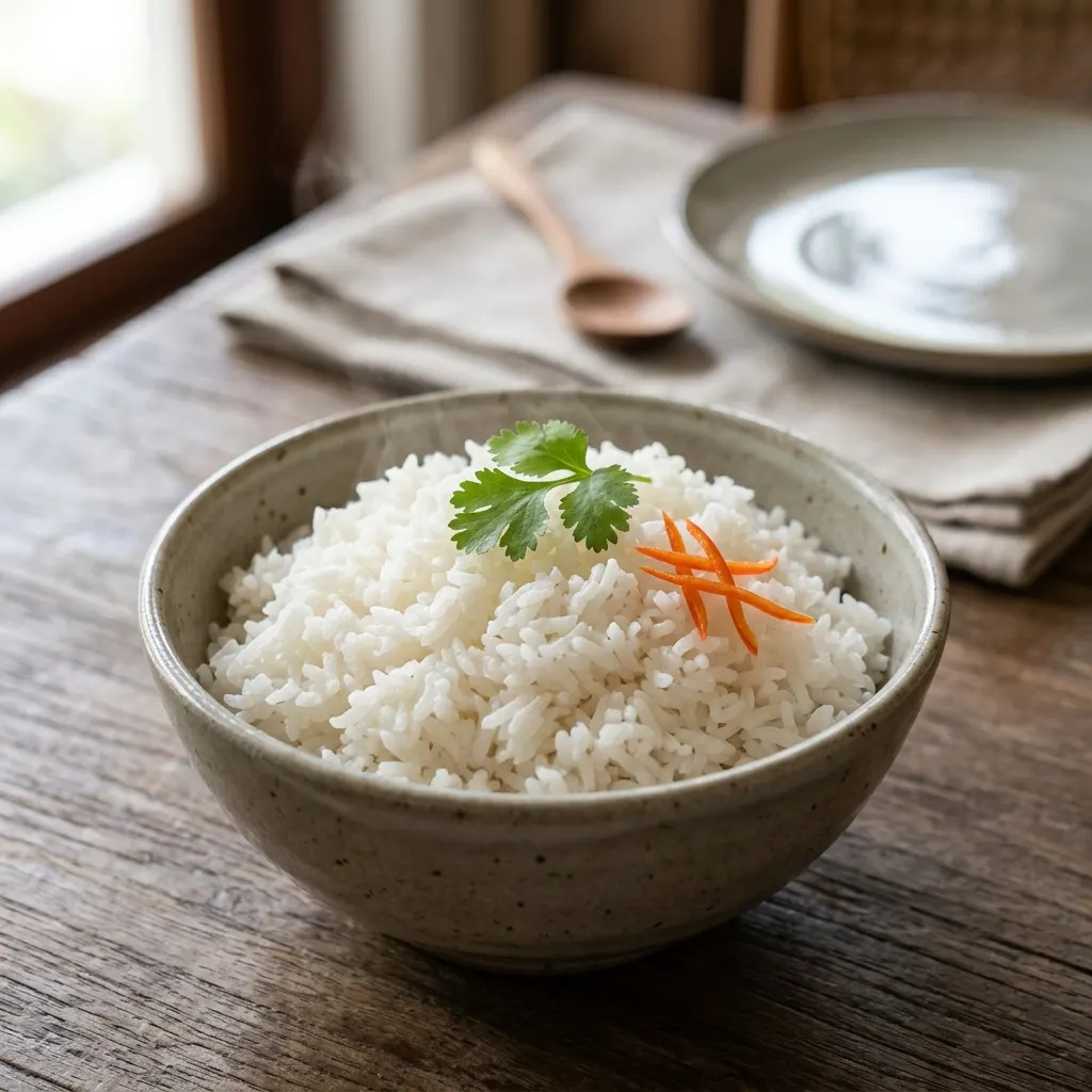 Nasi putih kukus (riz blanc à la vapeur)