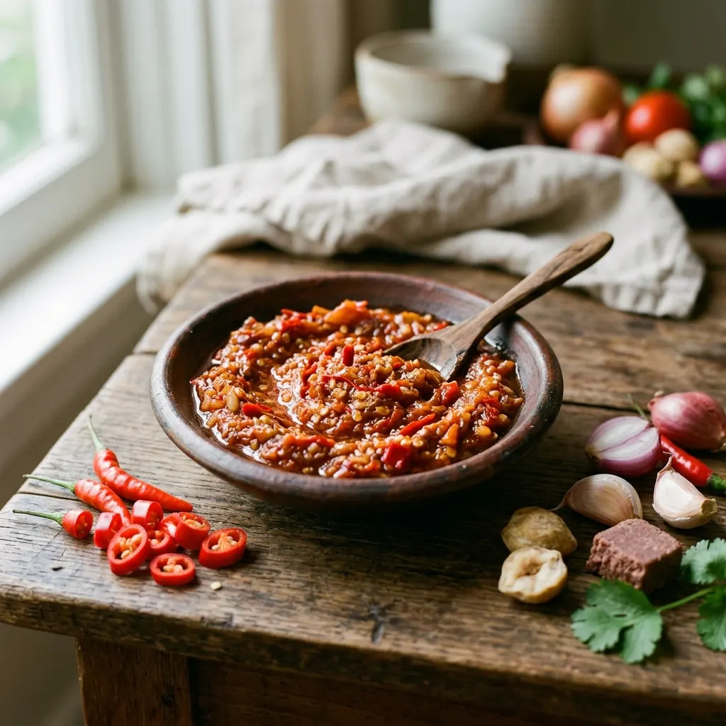 Sambal ulek (condiment pimenté indonésien)
