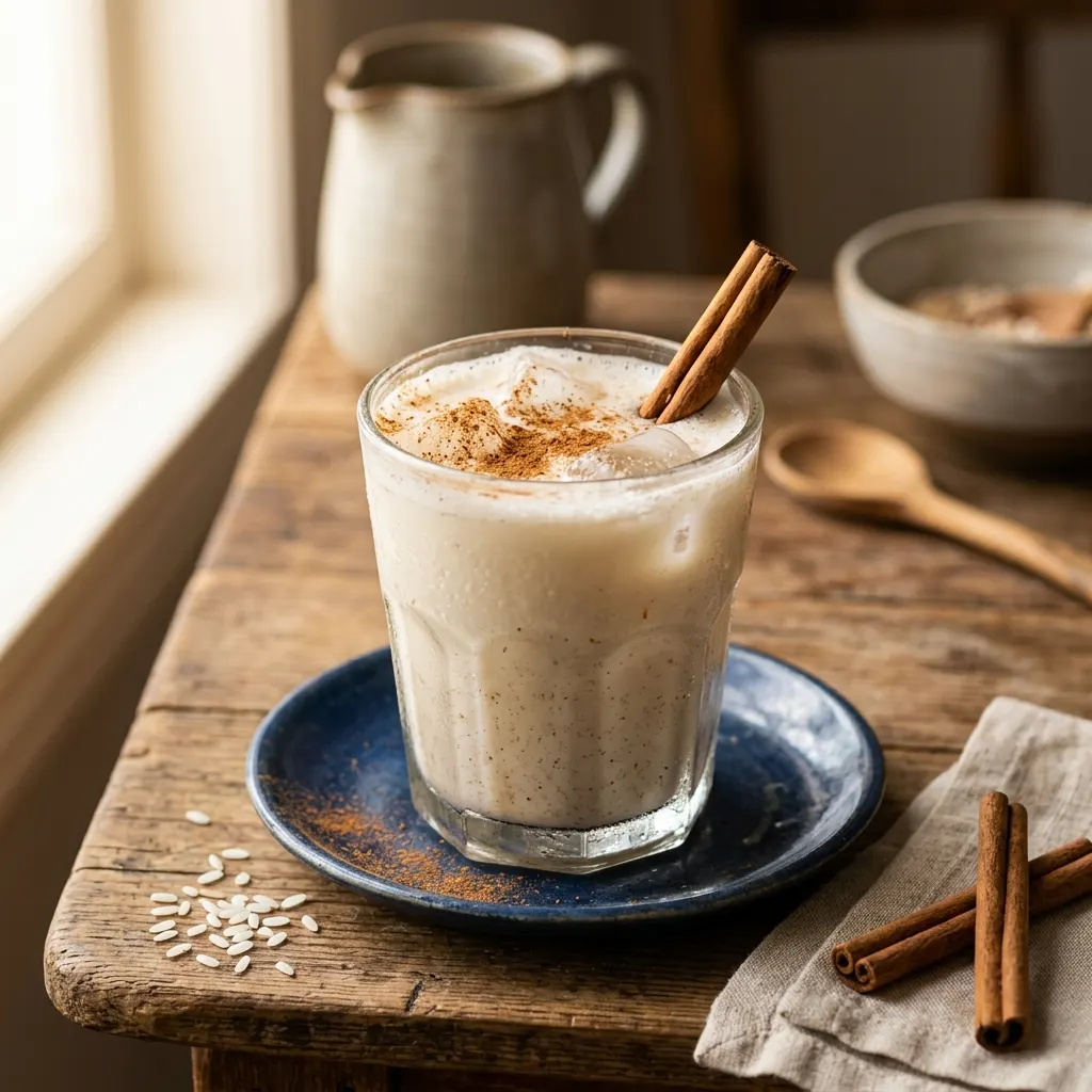 Horchata de arroz (boisson mexicaine au riz et à la cannelle)