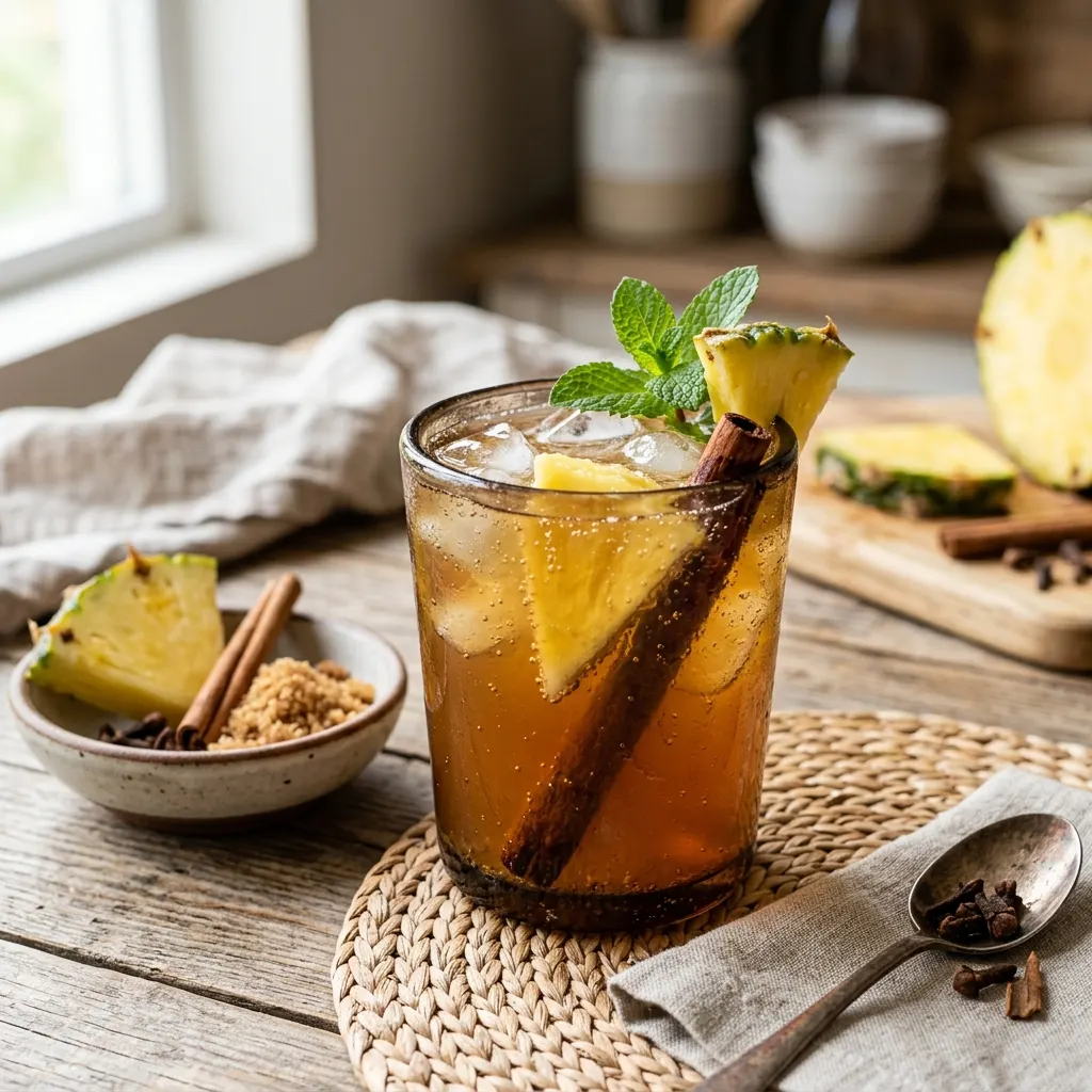 Tepache (ananas fermenté à la cannelle)