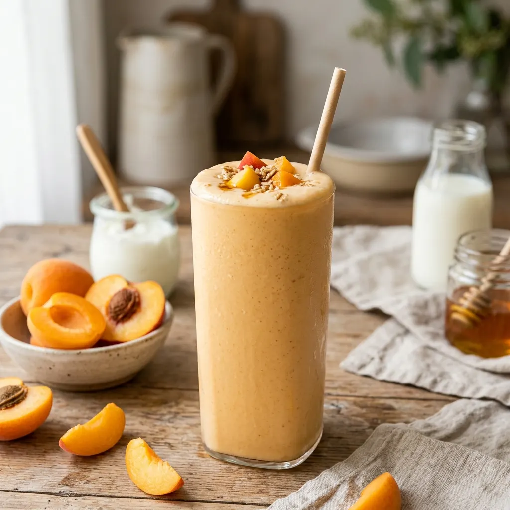 Smoothie pêche, abricot et yaourt grec