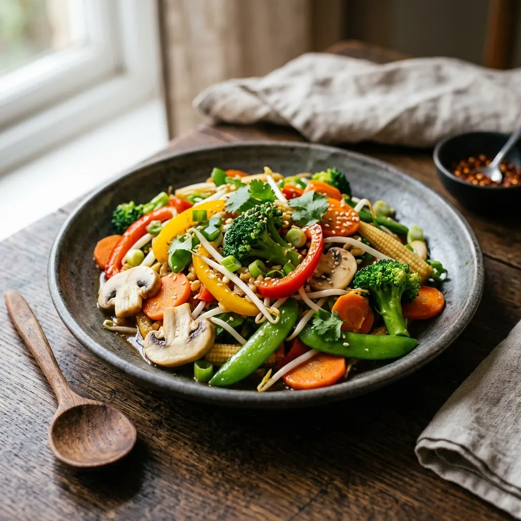 Pat phak ruam (légumes sautés à la thaïe)