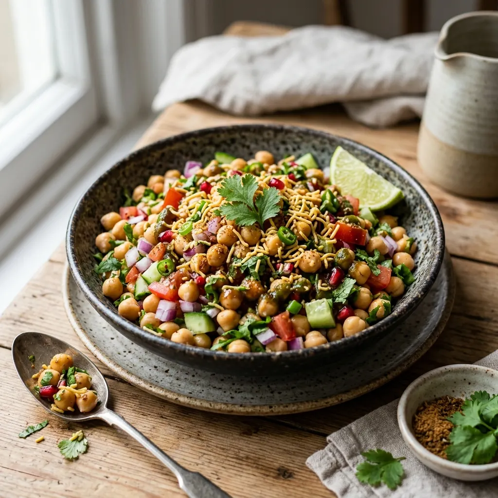 Chana chaat (salade de pois chiches épicée à l'indienne)