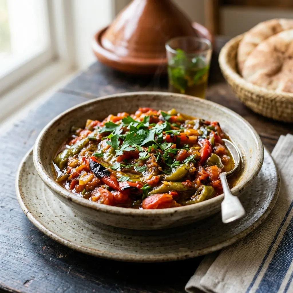 Taktouka (salade marocaine de poivrons grillés et de tomates)