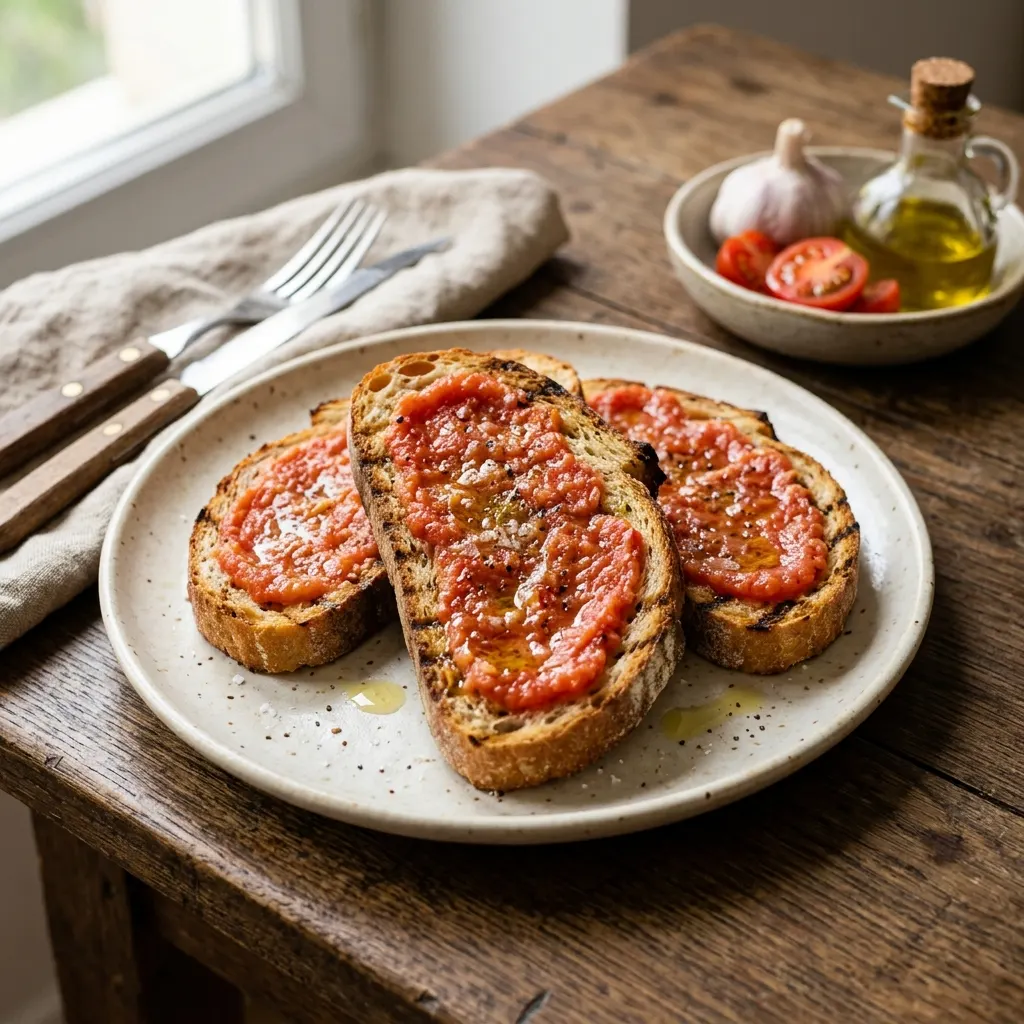 Pan con tomate (pain grillé frotté à la tomate et à l'ail)