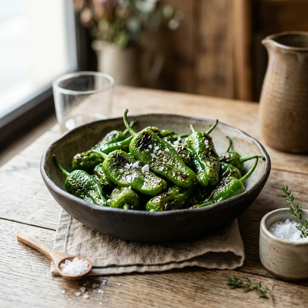 Pimientos de Padrón (piments doux poêlés à la fleur de sel)