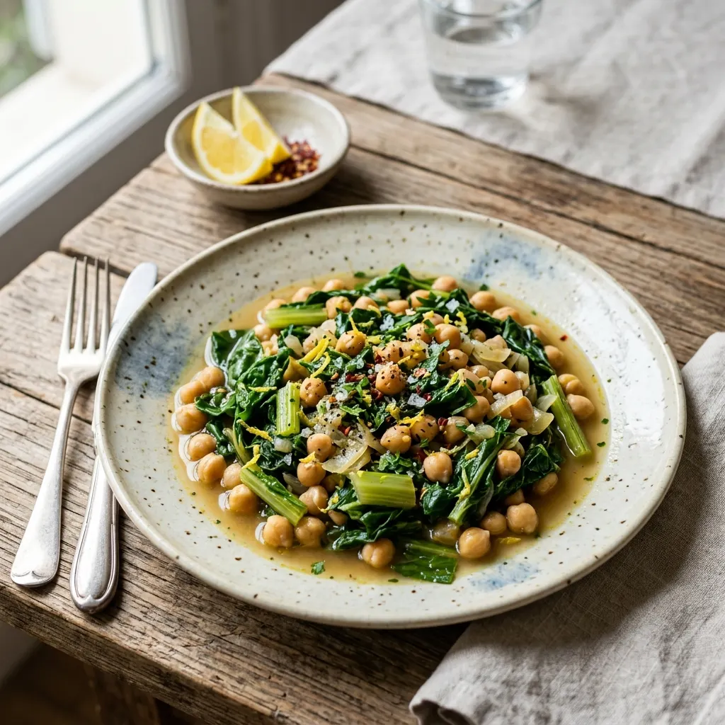 Blettes aux pois chiches et au citron