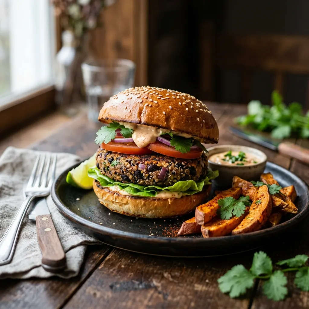 Burgers de haricots noirs au quinoa