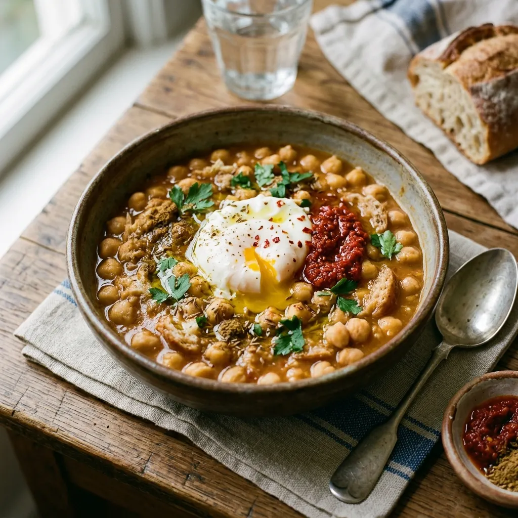 Lablebi (soupe tunisienne de pois chiches au pain rassis)