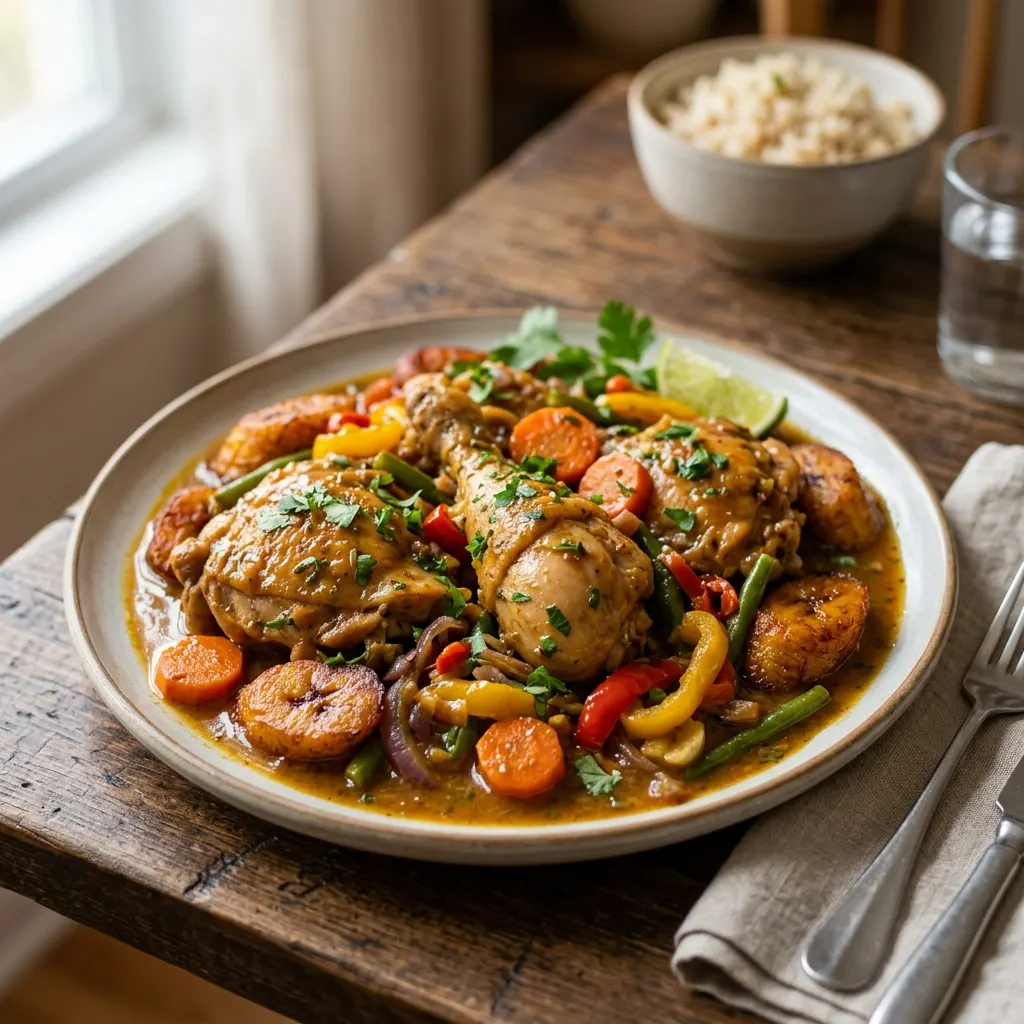 Poulet DG (poulet camerounais aux bananes plantains)