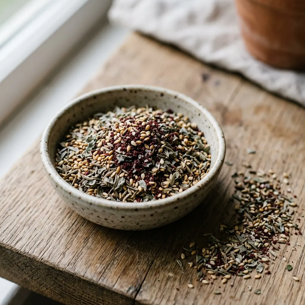 Za'atar (mélange de thym, de sumac et de sésame du Levant)