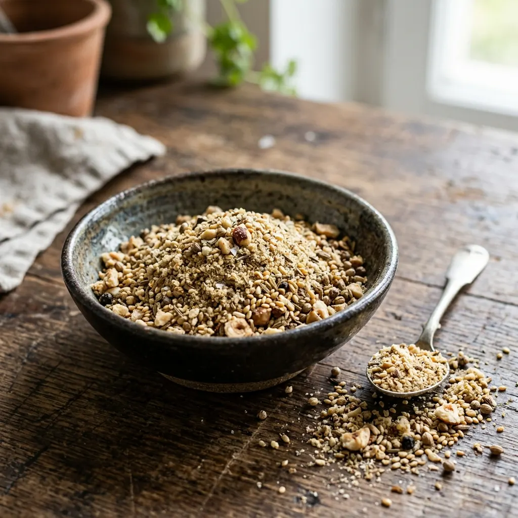 Dukkah (condiment égyptien aux noisettes et aux épices)