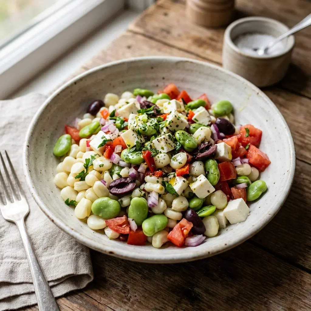 Solterito arequipeño (salade de maïs, de fèves et de fromage frais)