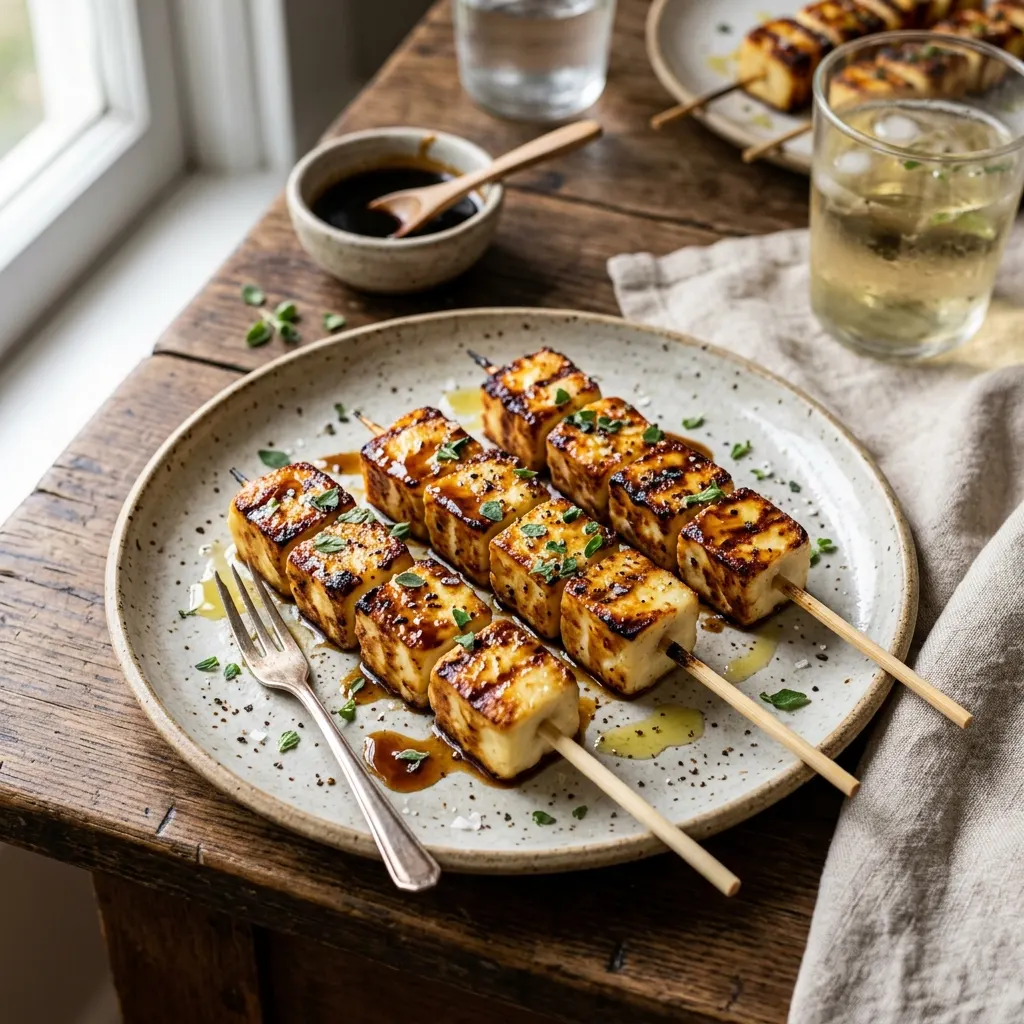 Queijo coalho grelhado (brochettes de fromage brésilien grillé)