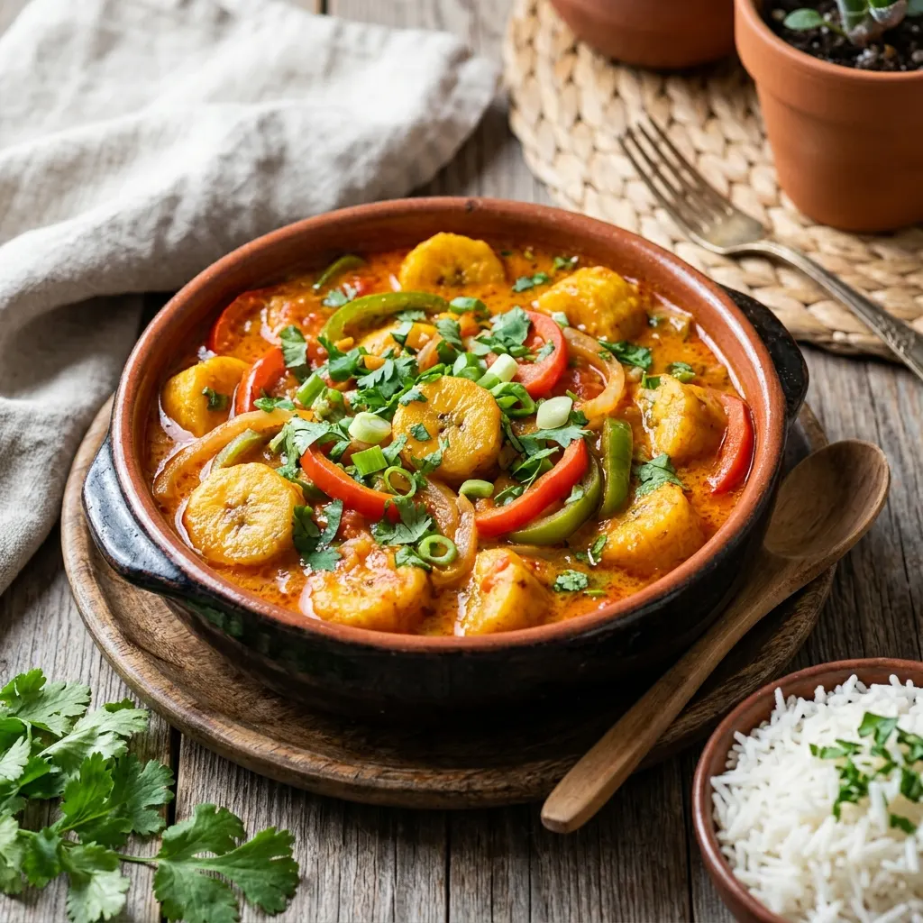 Moqueca de banana-da-terra (moqueca végétalienne à la banane plantain)