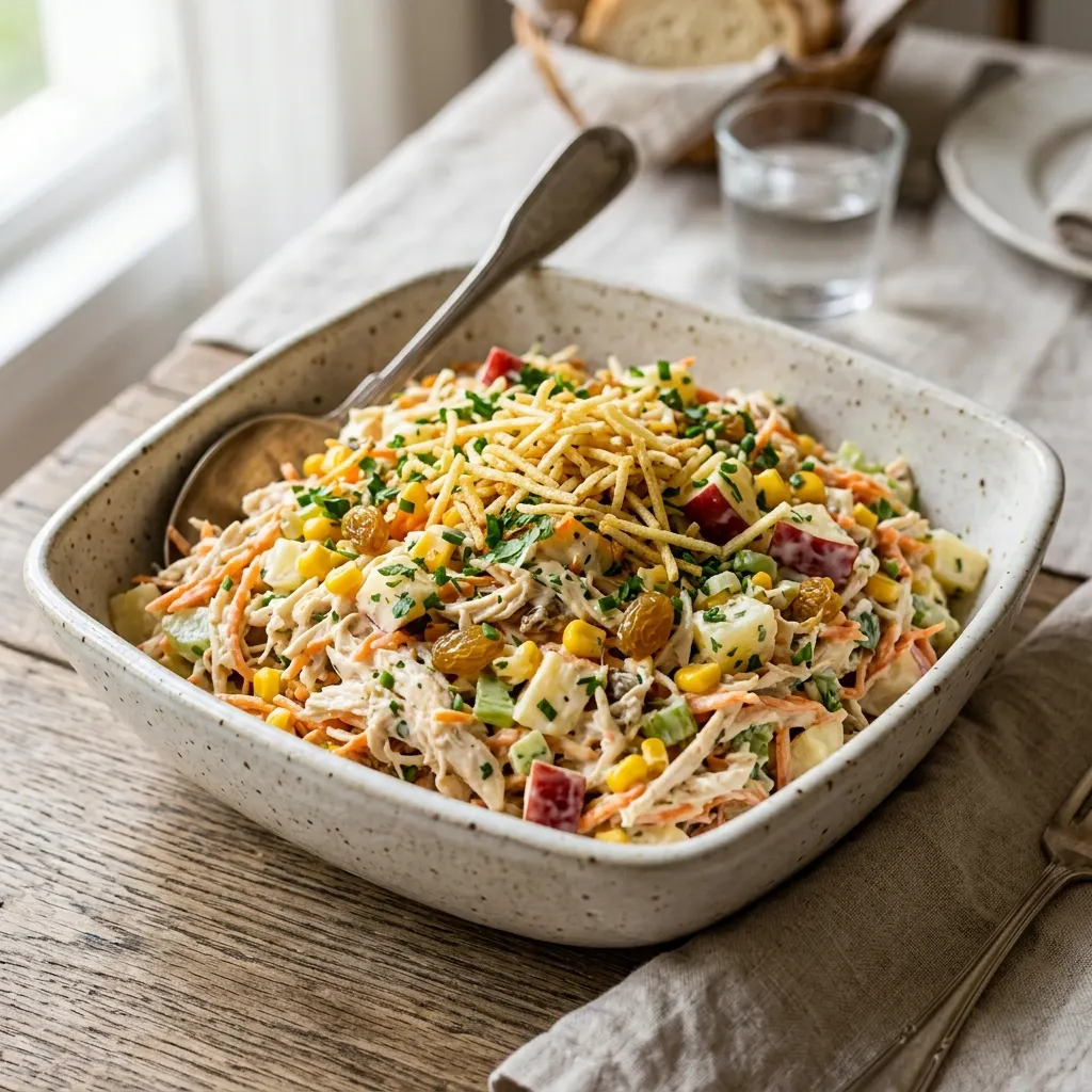 Salpicão de frango (salade de poulet effiloché à la mayonnaise)