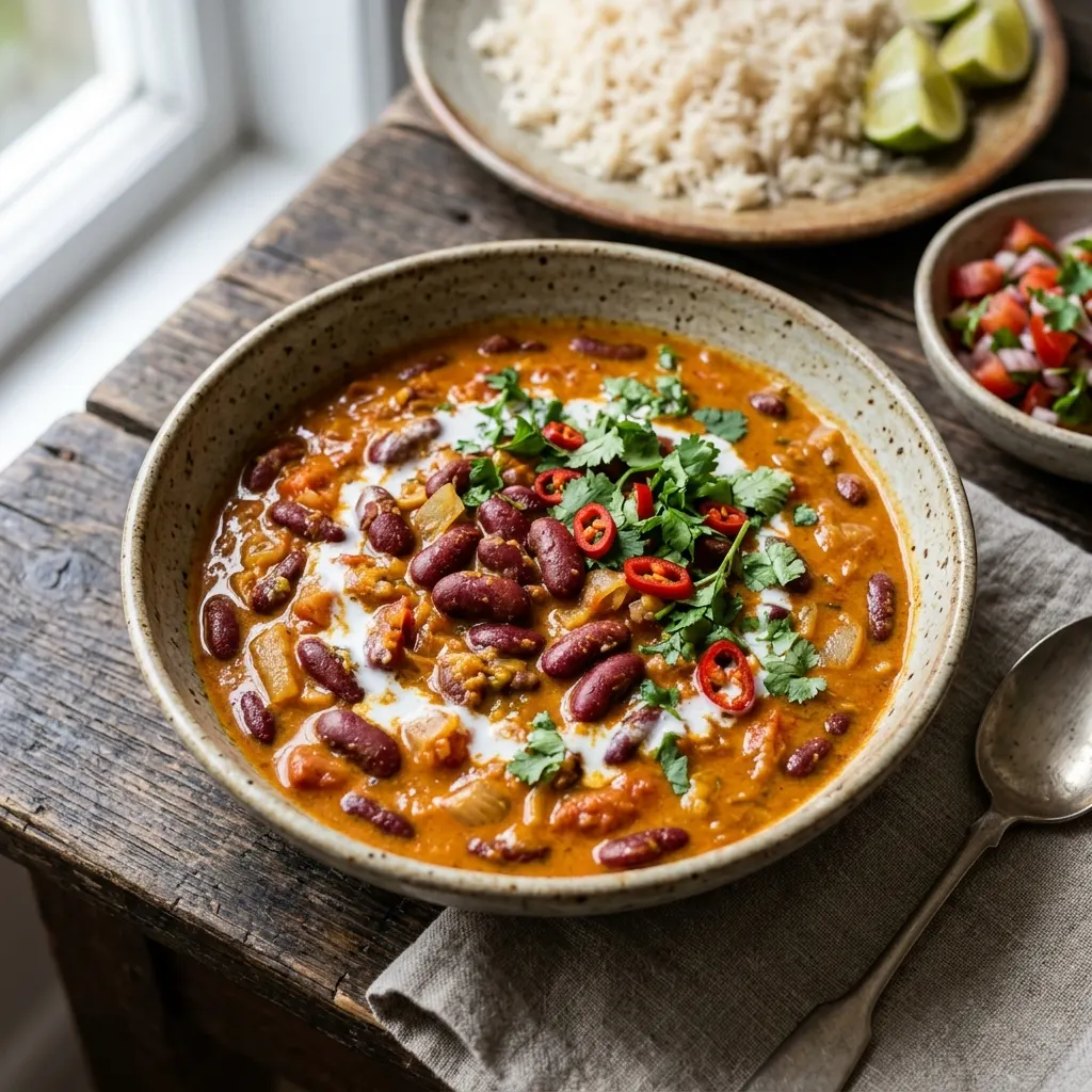 Mchuzi wa maharage (curry tanzanien de haricots rouges au lait de coco)