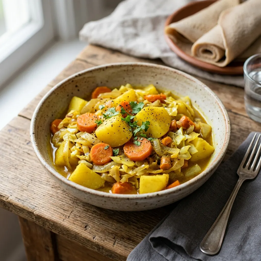 Atakilt wat (légumes éthiopiens mijotés au curcuma)